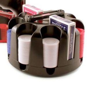 300 Poker chips on revolving table